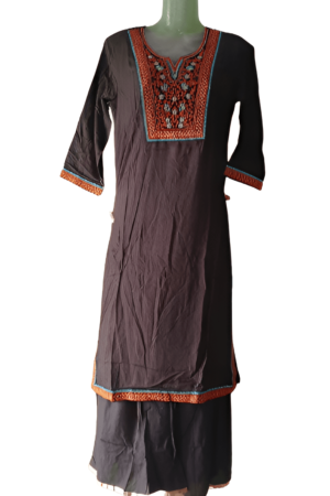 Black Embroided Kurta And Sharara Set For Woman's M-38