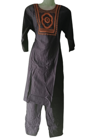 Black Rayon Kurta And Pant Set For Women's M-38,XL-42