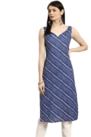 Blue Bandhej Kuri For Womens M-38