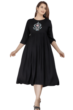 Black Anarakli Kurta For Womens XXL-44