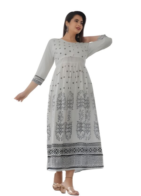 Printed Rayon Anarkali Kurta M-38