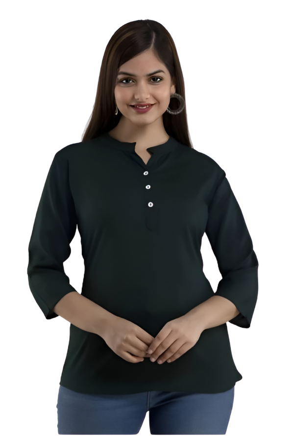 GREEN RAYON FABRIC TOP L-40