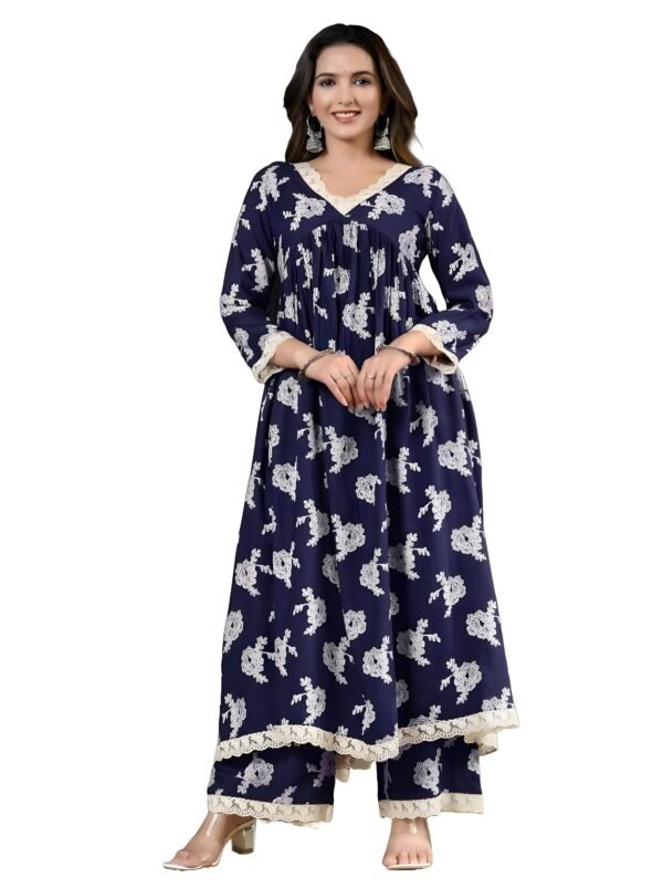 V-neck Kurta Set For Womens XS-34